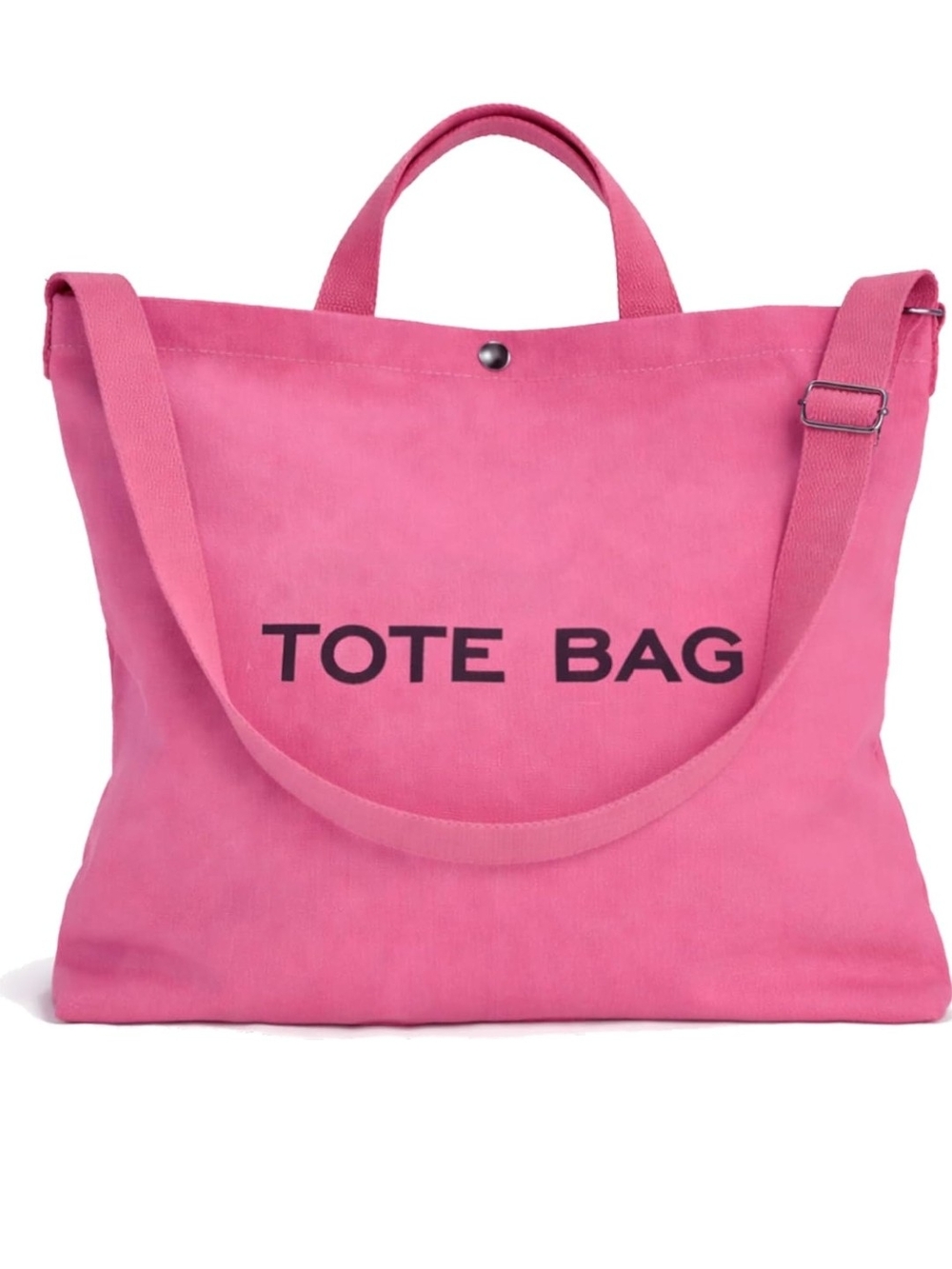 Pink Tote Bag - Canvas Shoulder Tote